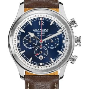Nautical Chronograph Leather Strap Watch,